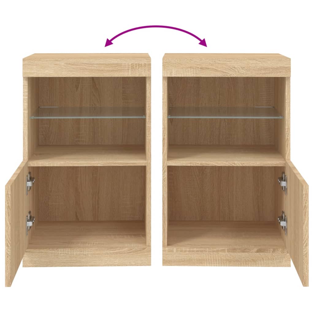Komoda s LED svjetlima boja hrasta sonome 41x37x67 cm