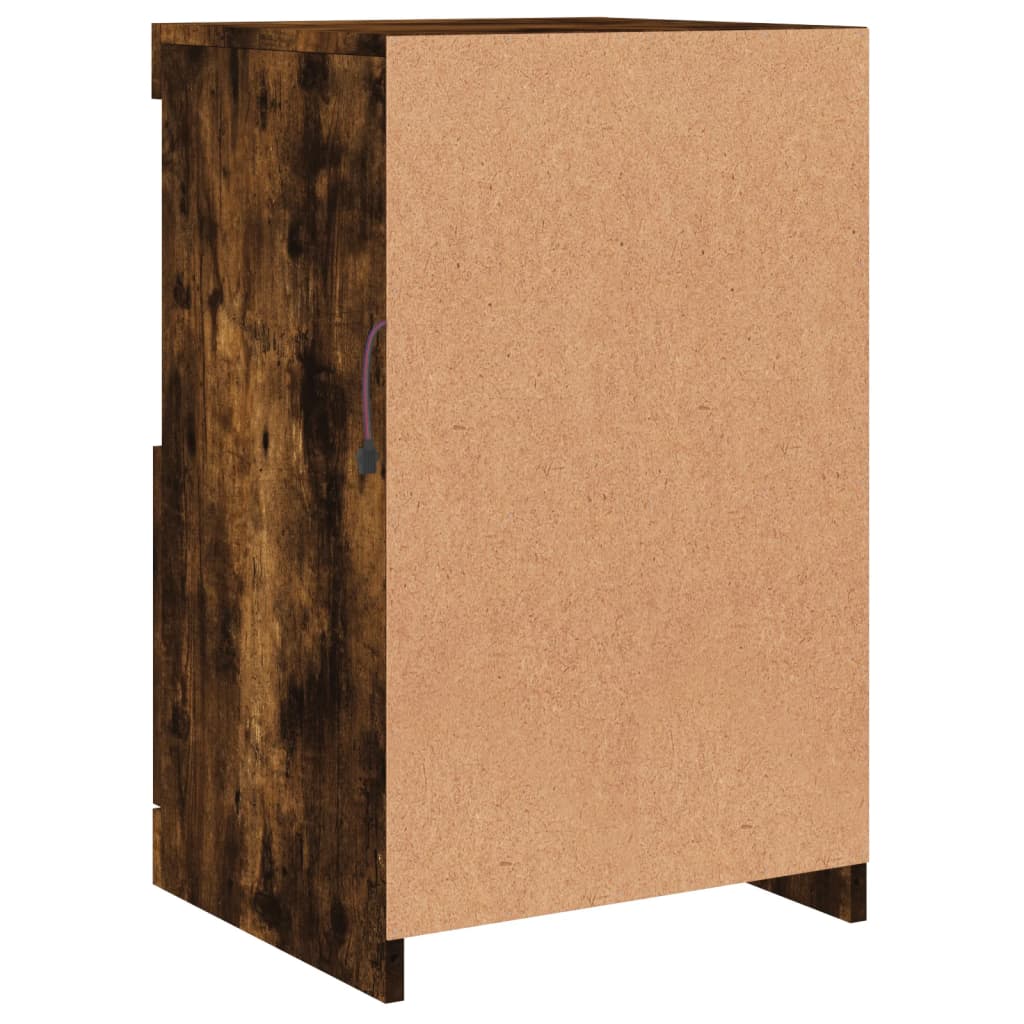 Komoda s LED svjetlima boja dimljenog hrasta 41x37x67 cm
