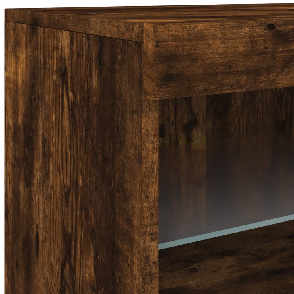 Komoda s LED svjetlima boja dimljenog hrasta 41x37x67 cm