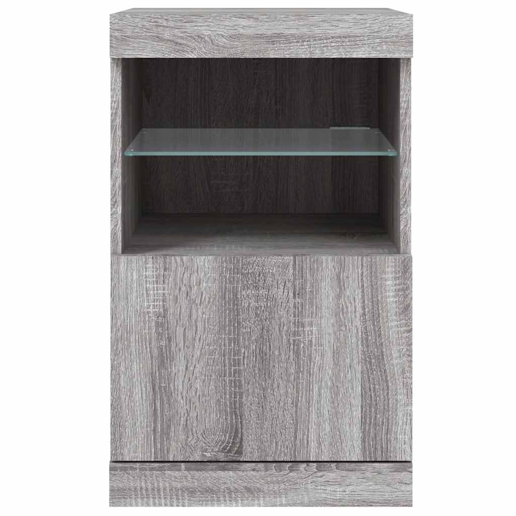 Komoda s LED svjetlima boja sivog hrasta 41 x 37 x 67 cm