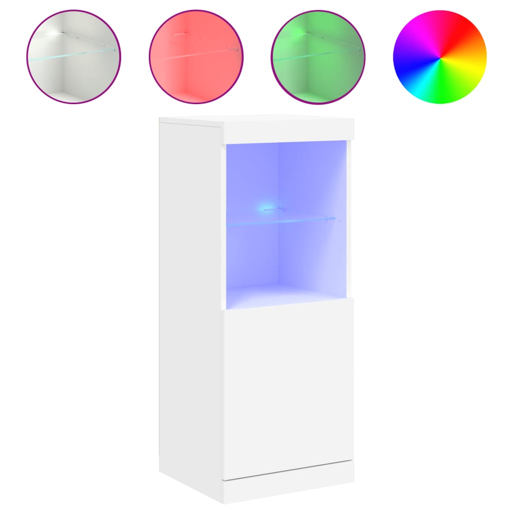 Komoda s LED svjetlima bijela 41x37x100 cm