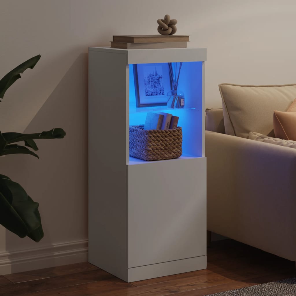 Komoda s LED svjetlima bijela 41x37x100 cm