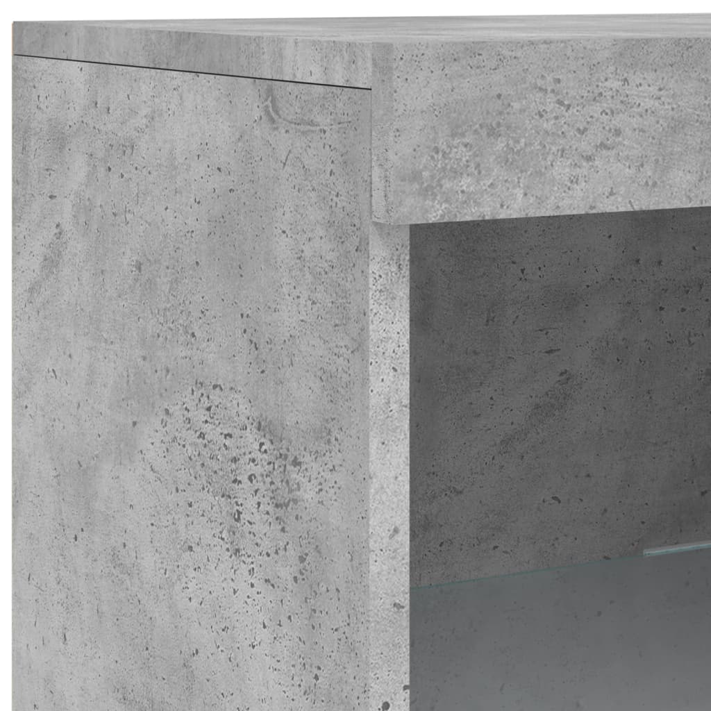 Komoda s LED svjetlima siva boja betona 41x37x100 cm