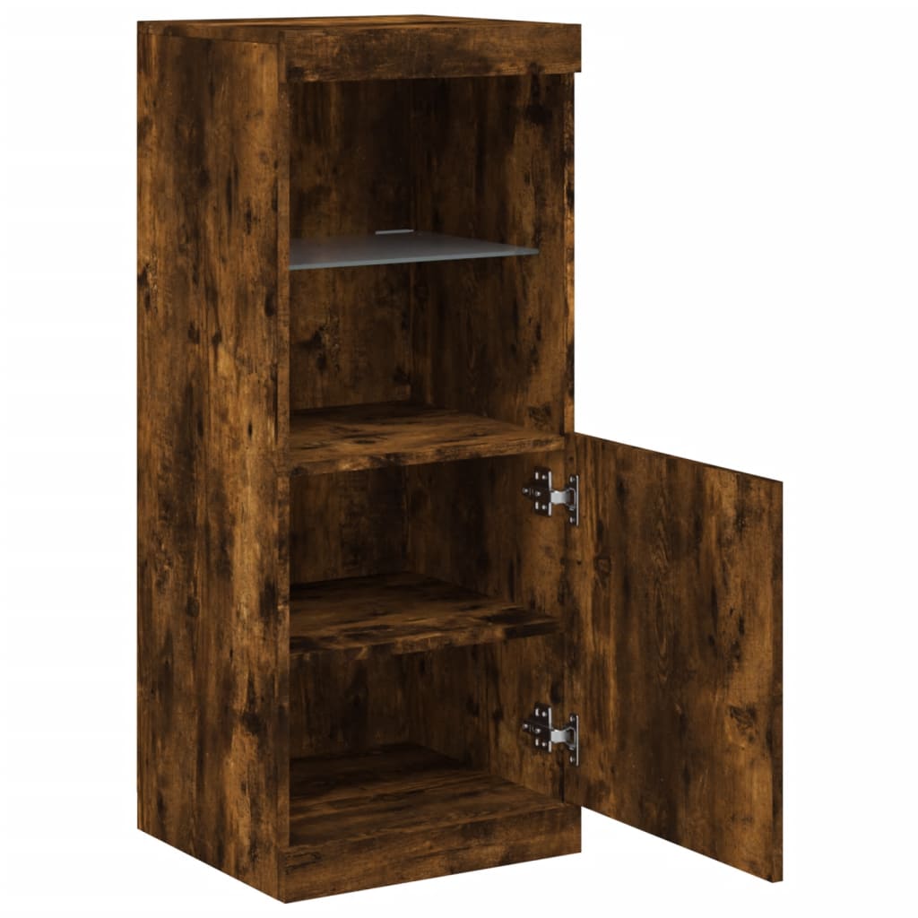 Komoda s LED svjetlima boja dimljenog hrasta 41x37x100 cm