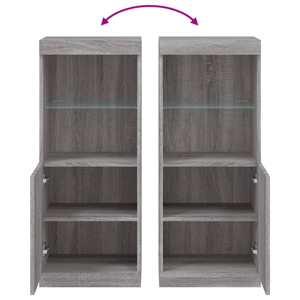 Komoda s LED svjetlima boja sivog hrasta 41x37x100 cm