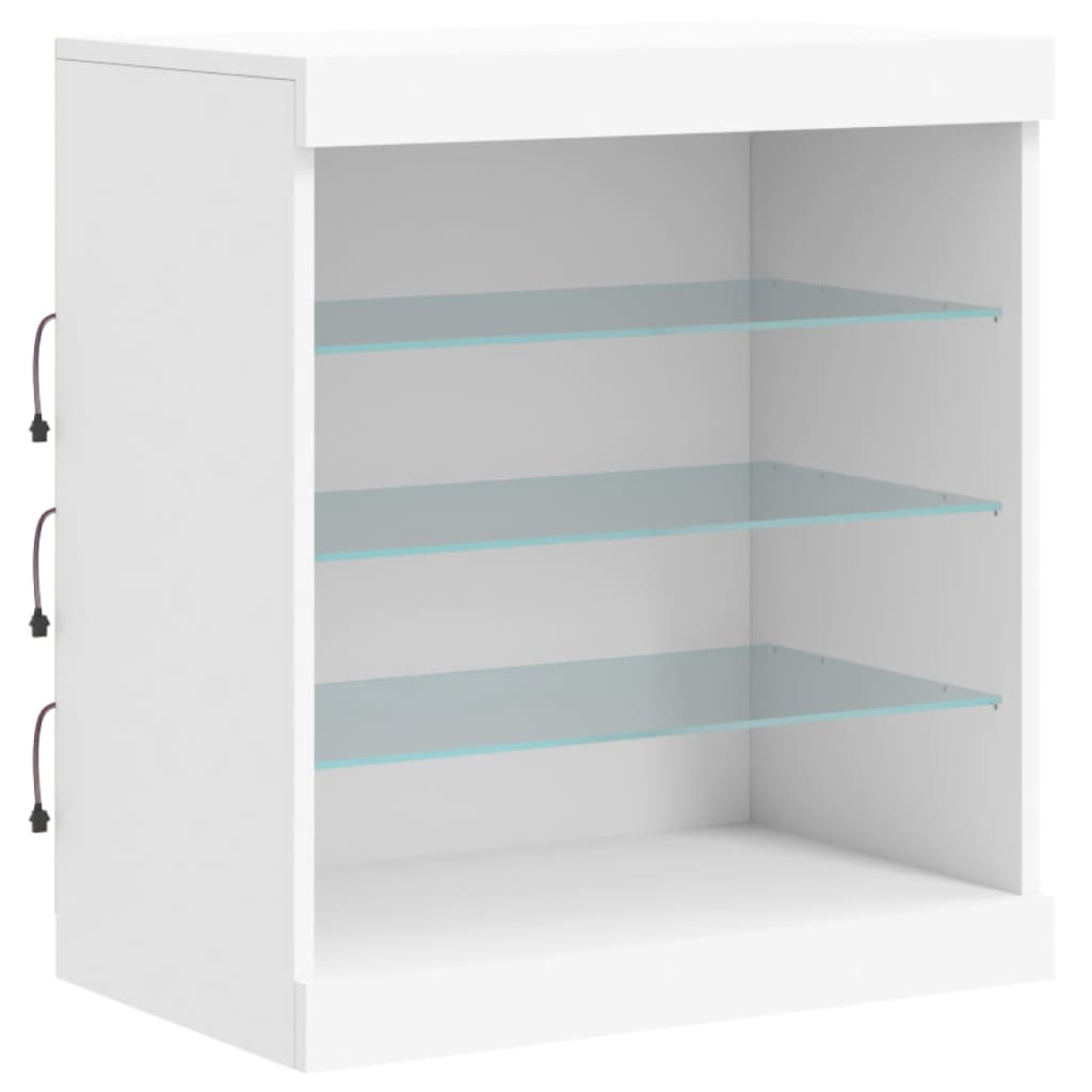 Komoda s LED svjetlima bijela 60,5 x 37 x 67 cm
