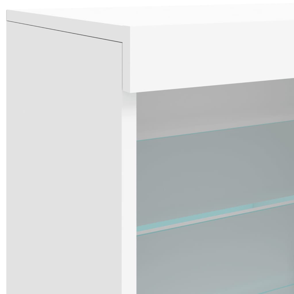 Komoda s LED svjetlima bijela 60,5 x 37 x 67 cm