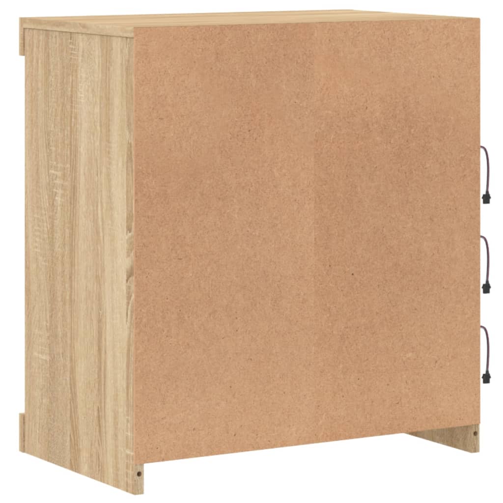 Komoda s LED svjetlima boja hrasta sonome 60,5x37x67 cm