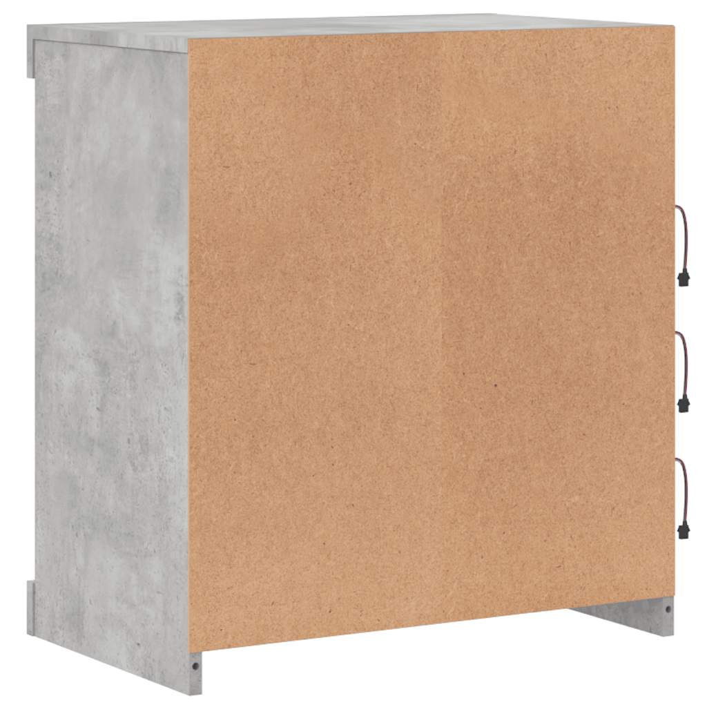 Komoda s LED svjetlima siva boja betona 60,5x37x67 cm