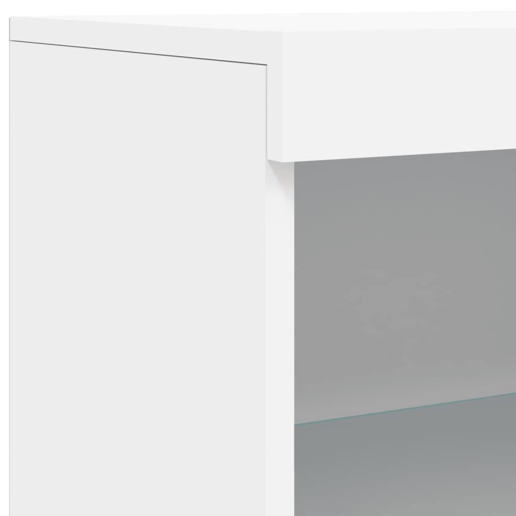 Komoda s LED svjetlima bijela 60,5x37x100 cm