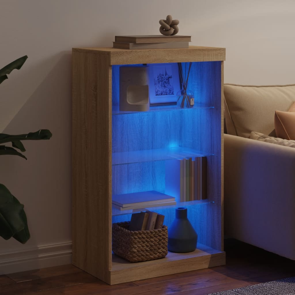 Komoda s LED svjetlima boja hrasta sonome 60,5x37x100 cm