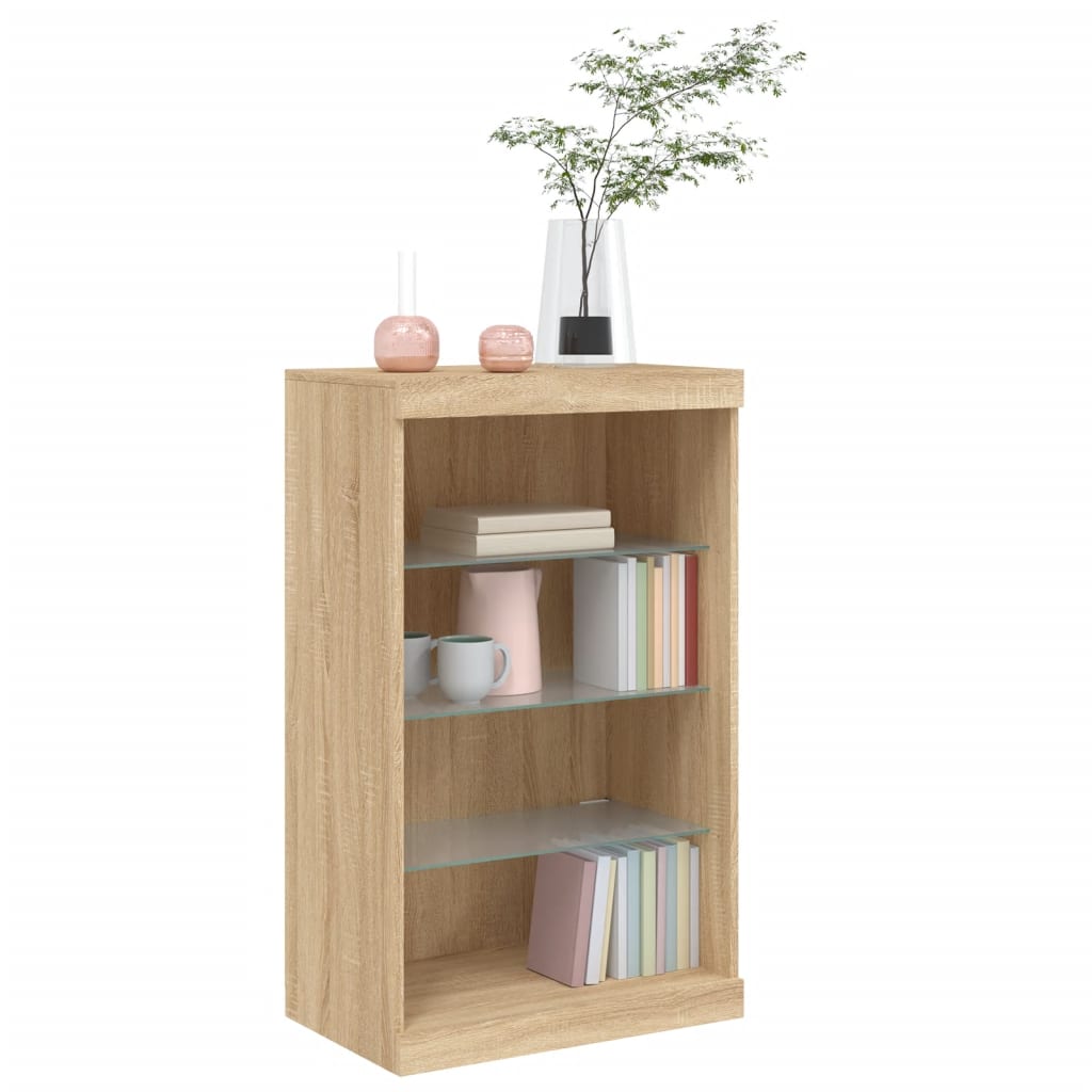 Komoda s LED svjetlima boja hrasta sonome 60,5x37x100 cm