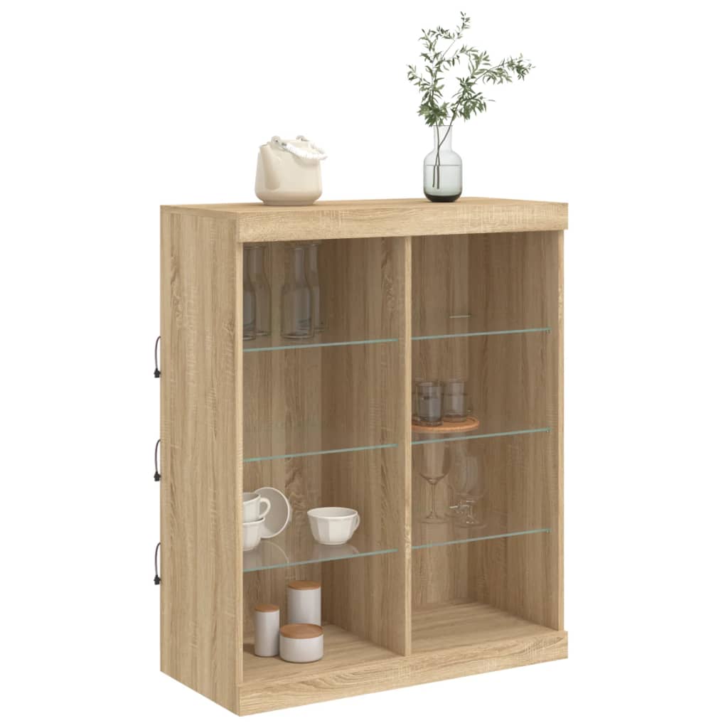 Komoda s LED svjetlima boja hrasta sonome 81x37x100 cm