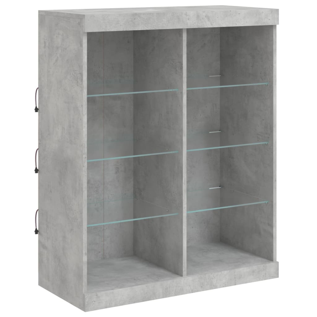 Komoda s LED svjetlima siva boja betona 81x37x100 cm