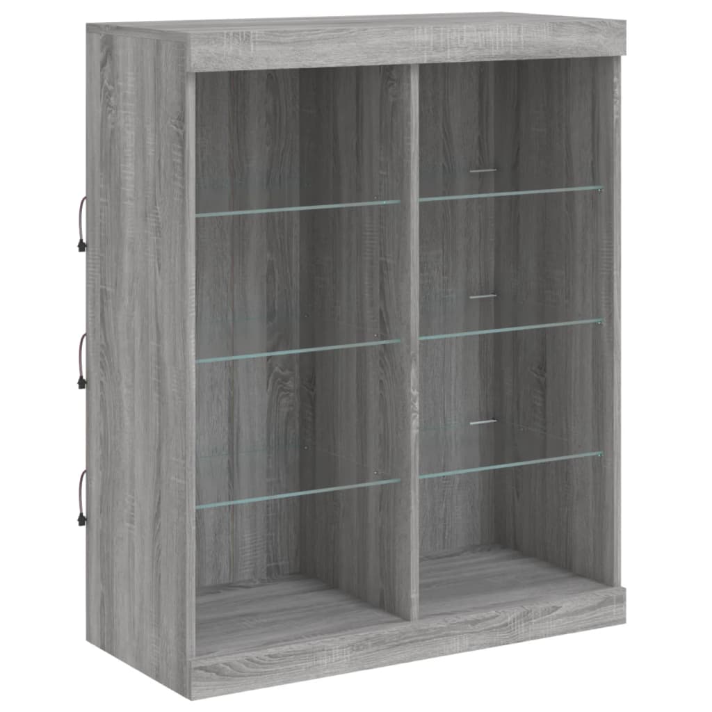Komoda s LED svjetlima boja sivog hrasta 81x37x100 cm