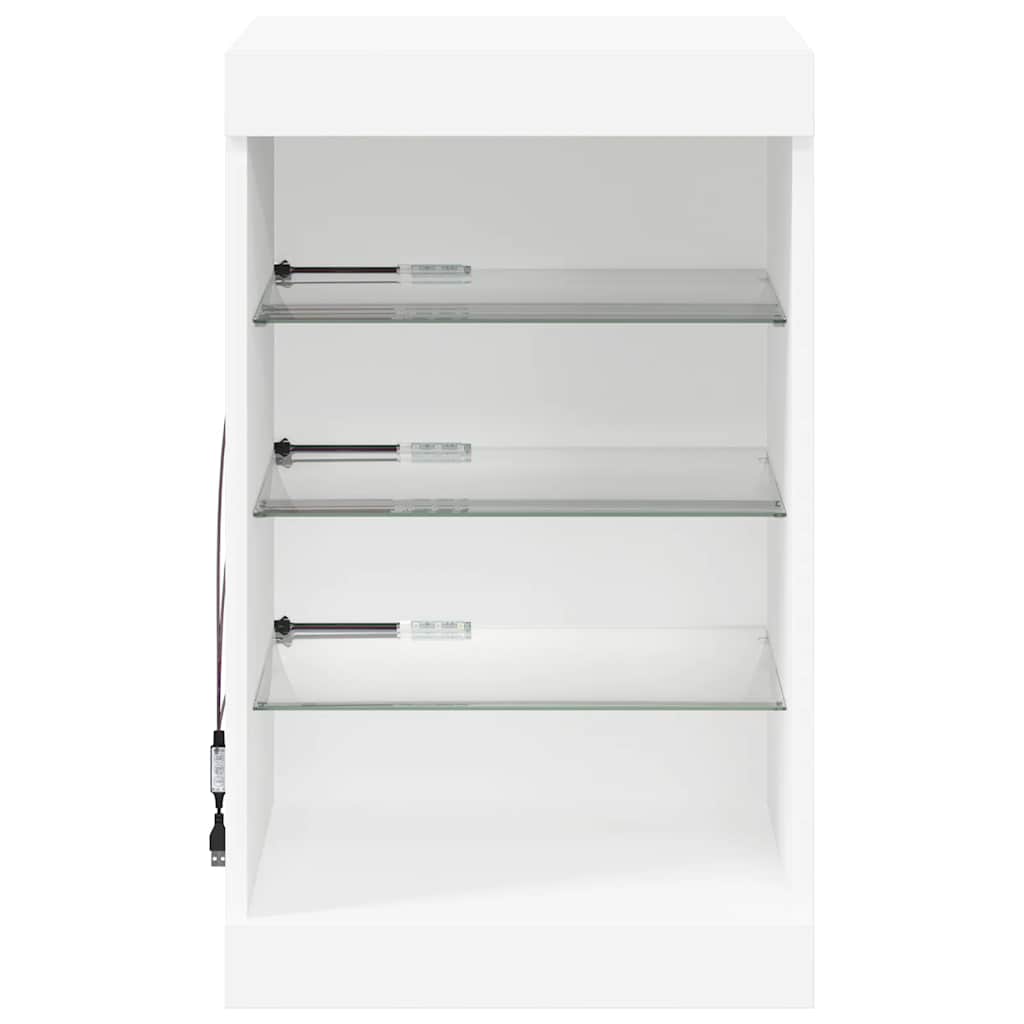 Komoda s LED svjetlima bijela 41x37x67 cm