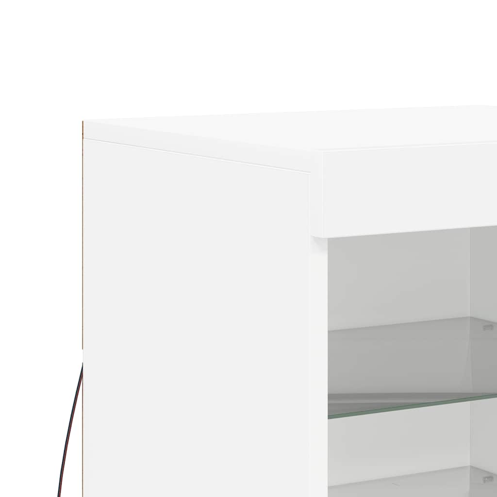 Komoda s LED svjetlima bijela 41x37x67 cm