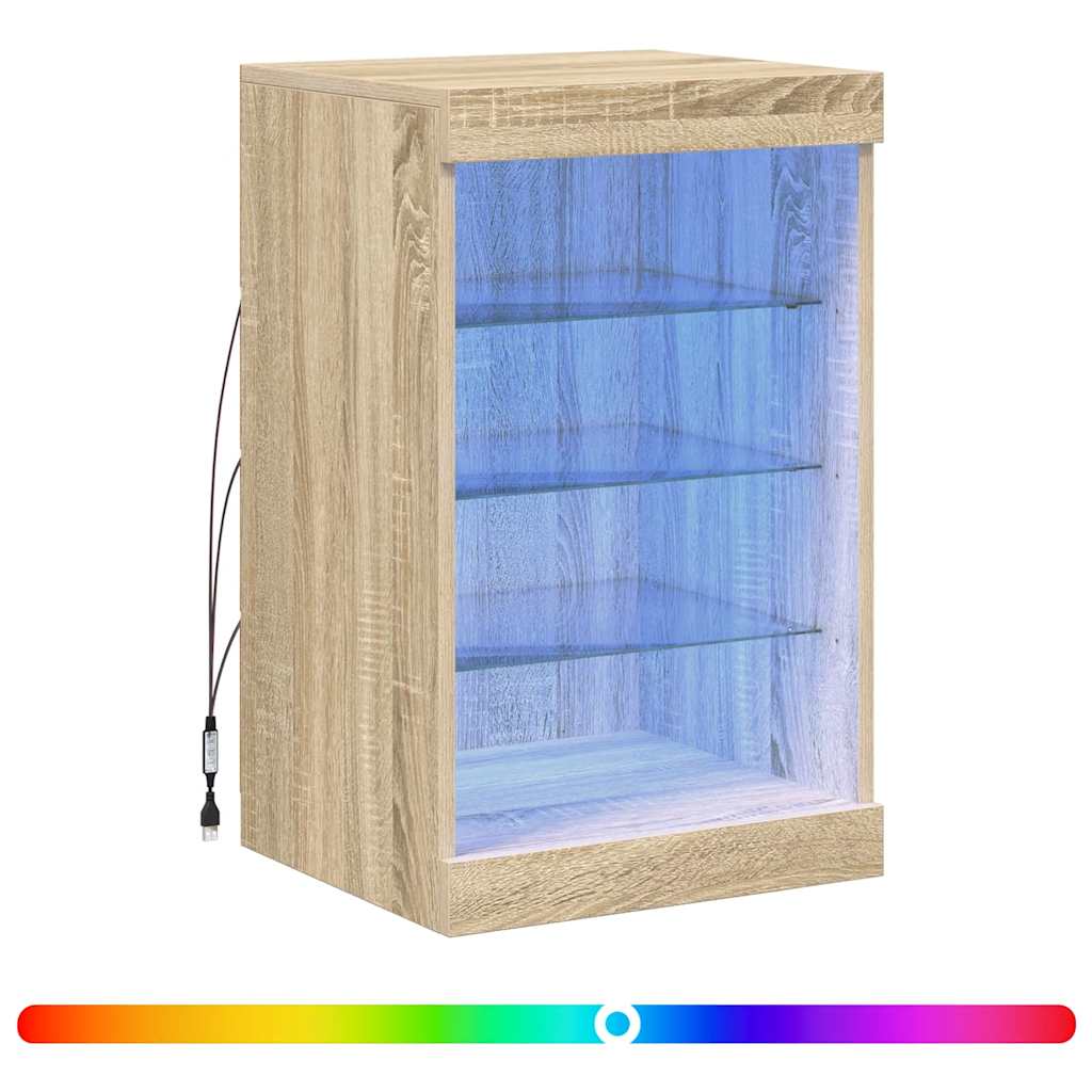 Komoda s LED svjetlima boja hrasta sonome 41x37x67 cm