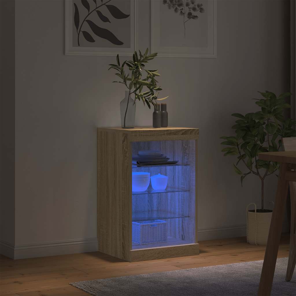 Komoda s LED svjetlima boja hrasta sonome 41x37x67 cm