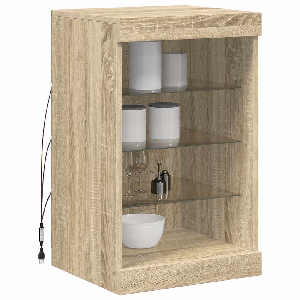 Komoda s LED svjetlima boja hrasta sonome 41x37x67 cm