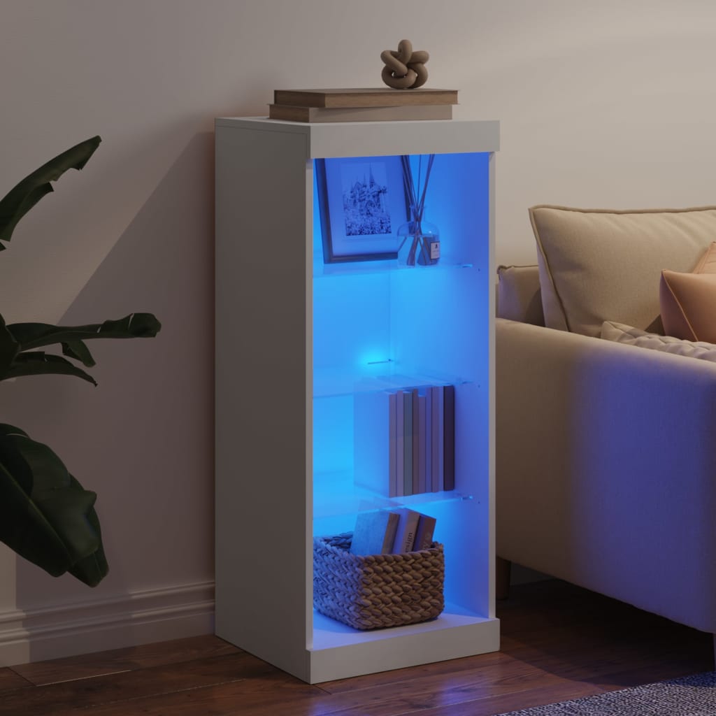 Komoda s LED svjetlima bijela 41x37x100 cm