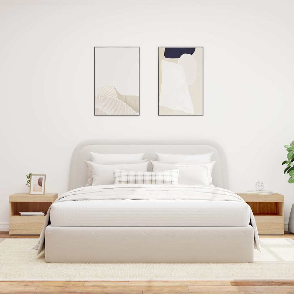 Noćni ormarići s LED svjetlima 2 kom boja hrasta 50x40x45 cm