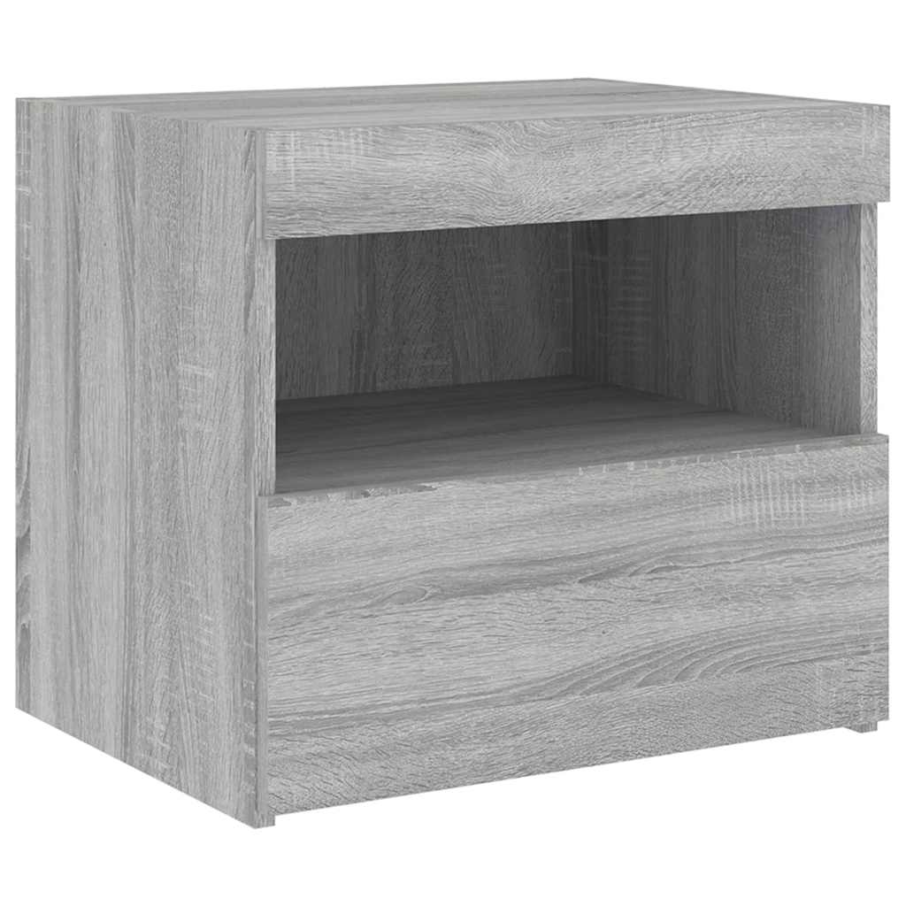 Noćni ormarić s LED svjetlima boja hrasta sonome 50x40x45 cm