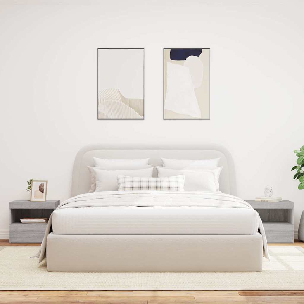 Noćni ormarići s LED svjetlima 2 kom boja hrasta 50x40x45 cm