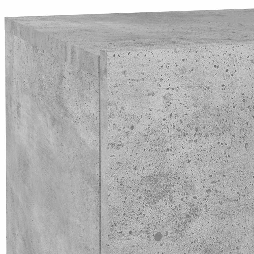 Noćni ormarić s LED svjetlima siva boja betona 70x36x40,5 cm