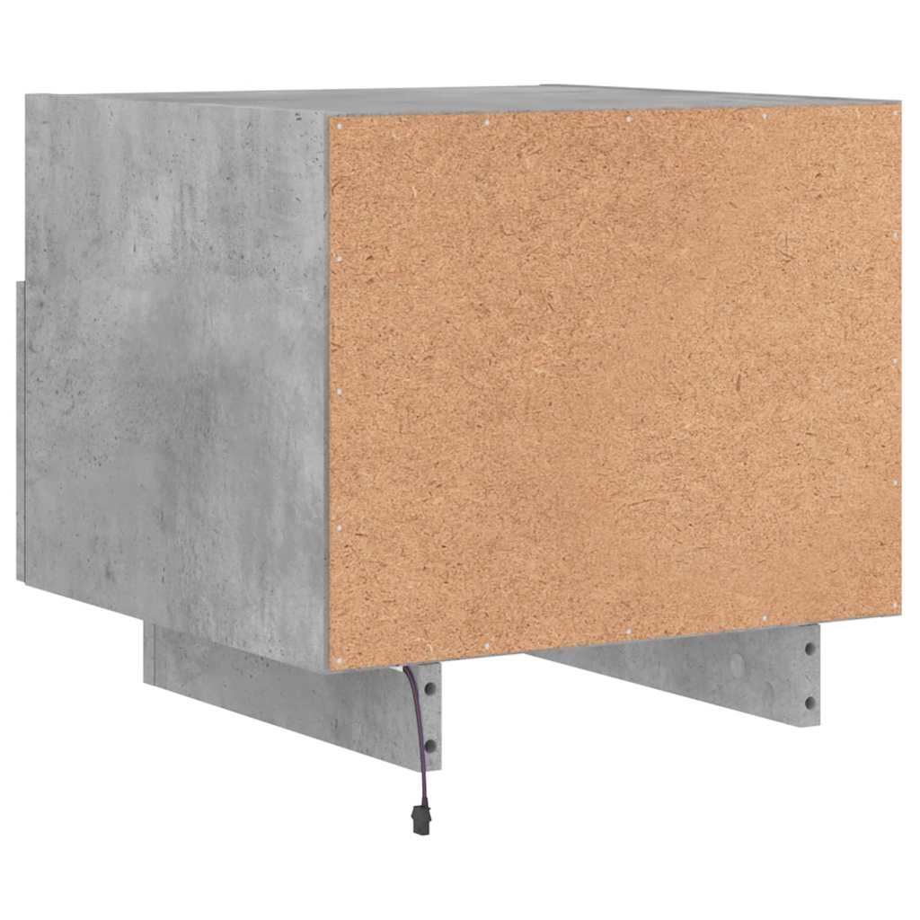 Noćni ormarići s LED svjetlima 2 kom boja betona 40x39x37 cm