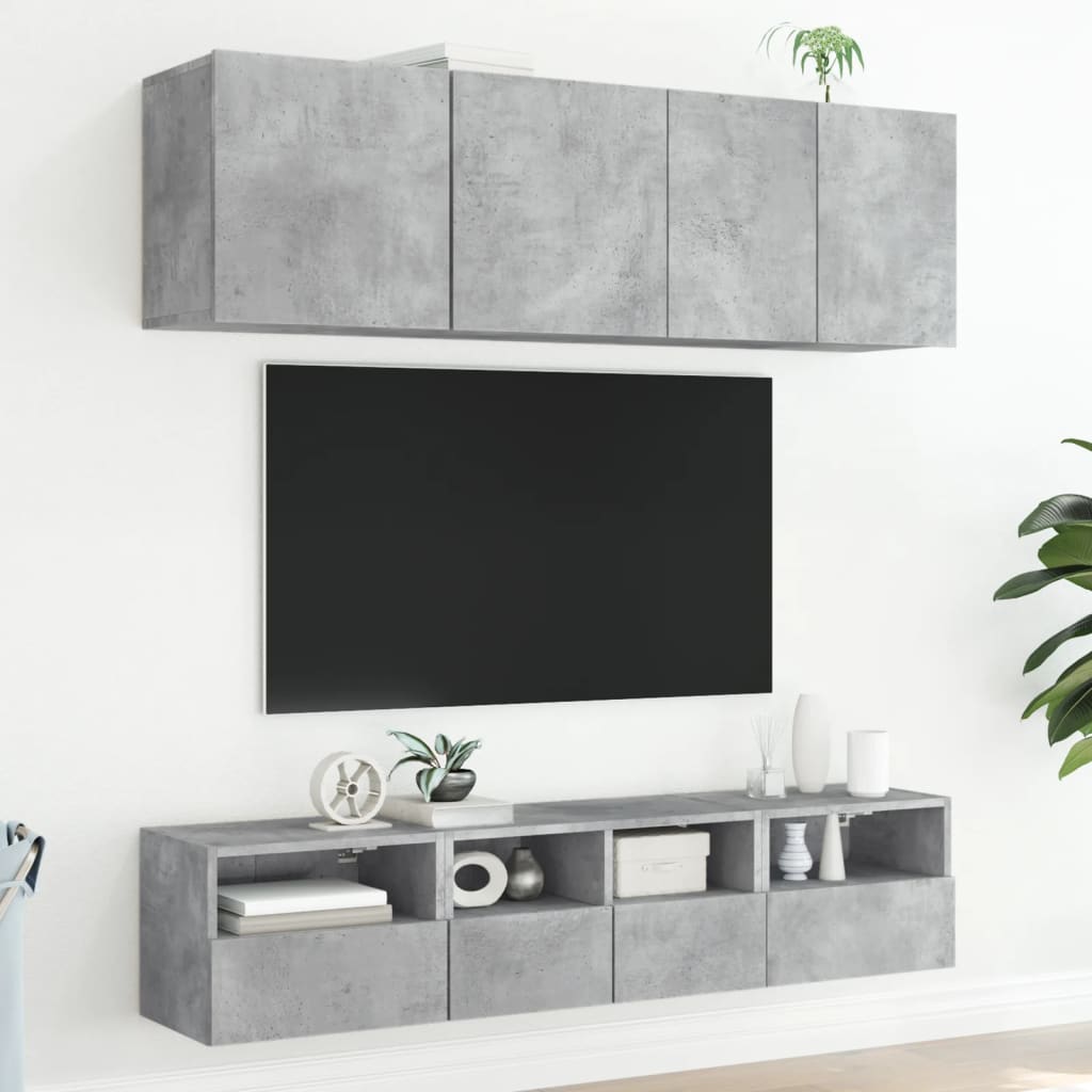 Zidni TV ormarići 2 kom siva boja betona 40 x 30 x 30 cm drveni