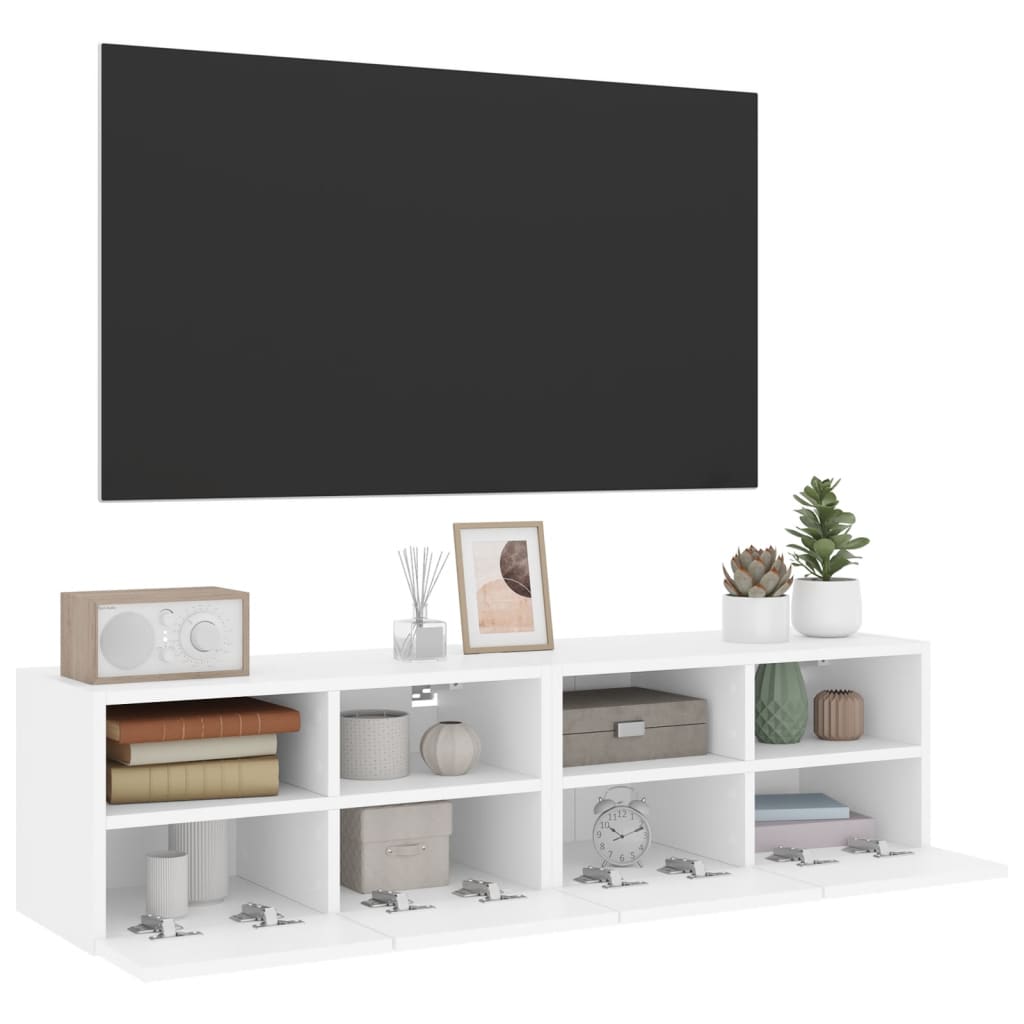 Zidni TV ormarići 2 kom bijeli 60x30x30 cm konstruirano drvo