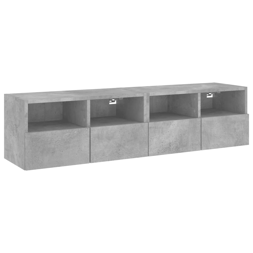 Zidni TV ormarići 2 kom siva boja betona 60x30x30 cm drveni