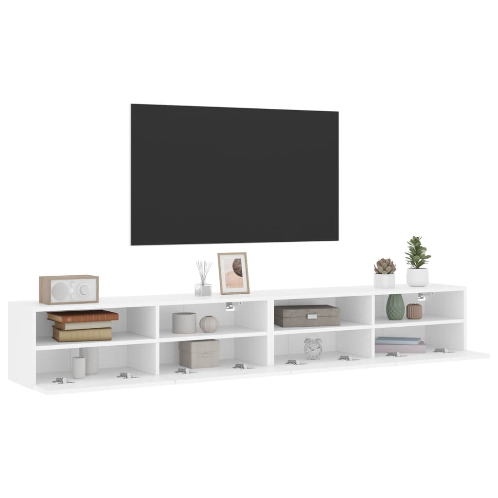 Zidni TV ormarići 2 kom bijeli 100x30x30 cm konstruirano drvo