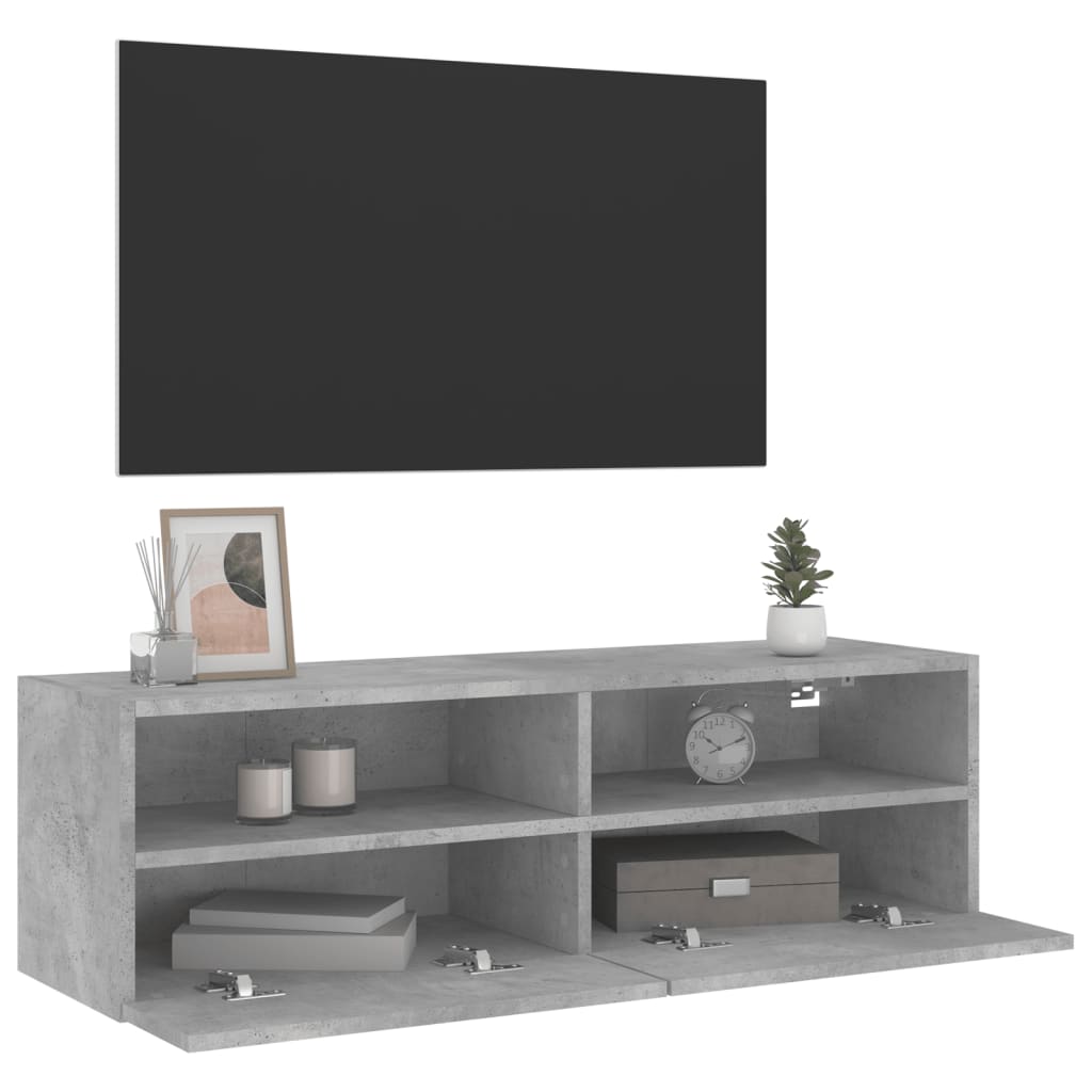 Zidni TV ormarić boja betona 100 x 30 x 30 cm konstruirano drvo