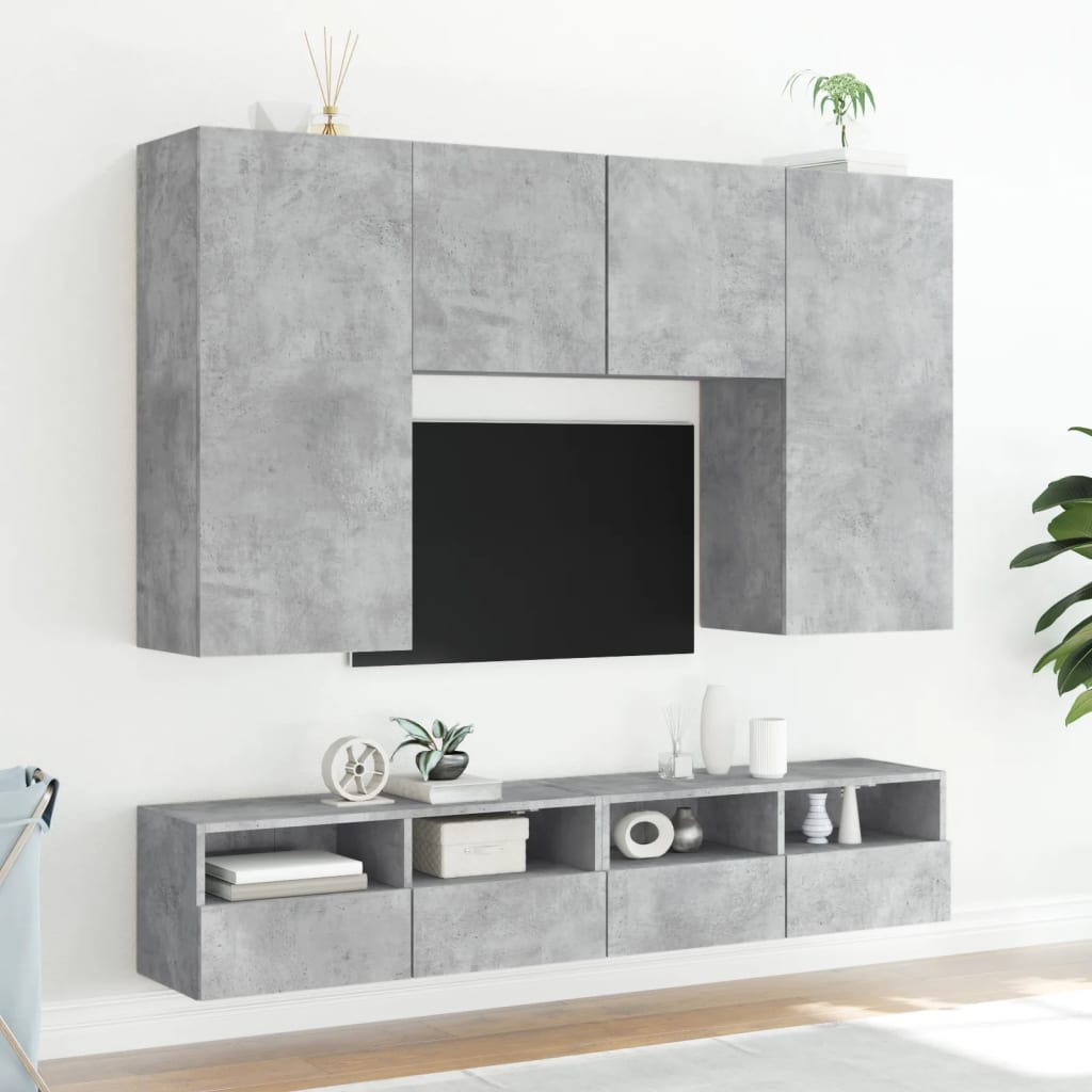 Zidni TV ormarići 2 kom siva boja betona 100x30x30 cm drveni