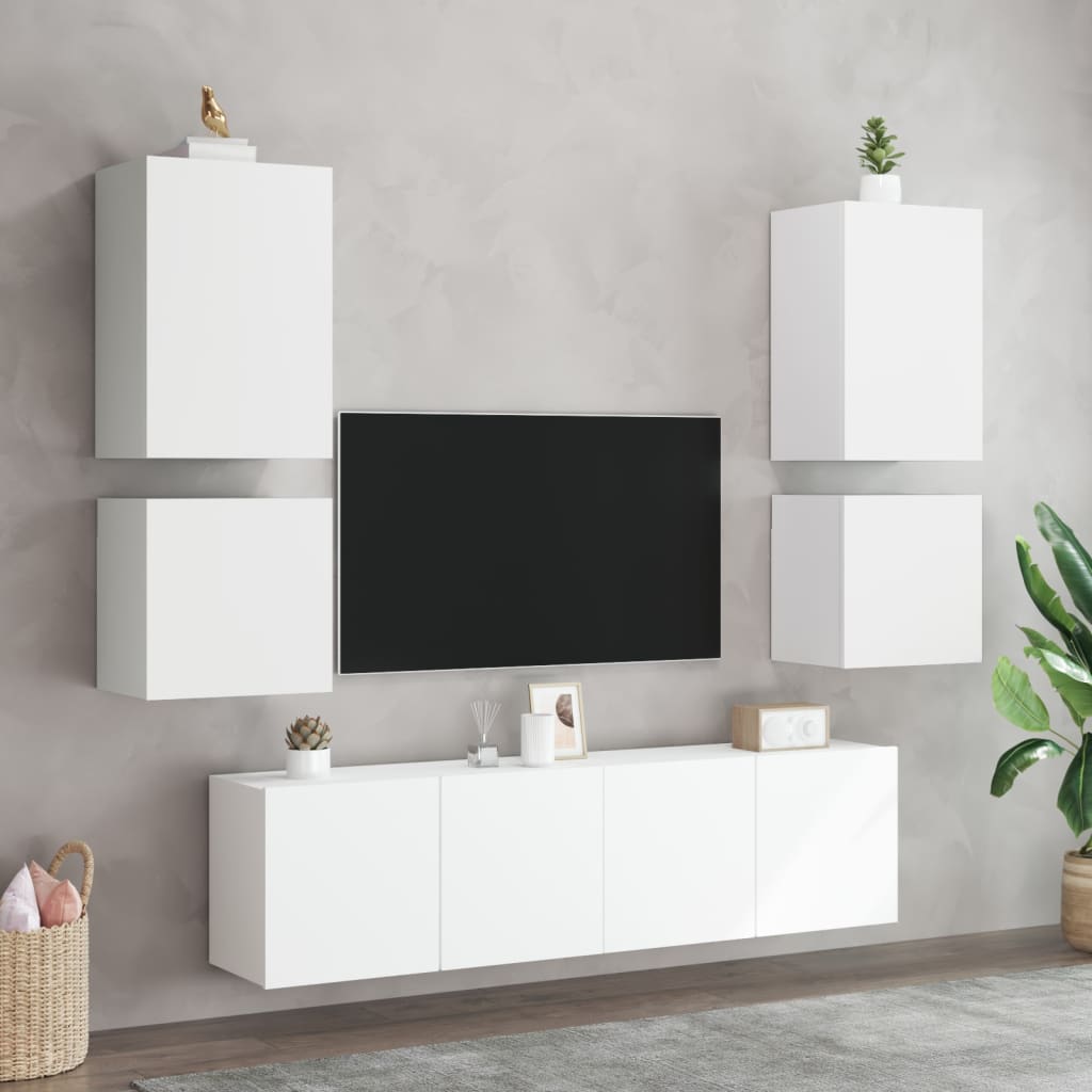 Zidni TV ormarići 2 kom bijeli 40,5x30x40 cm konstruirano drvo