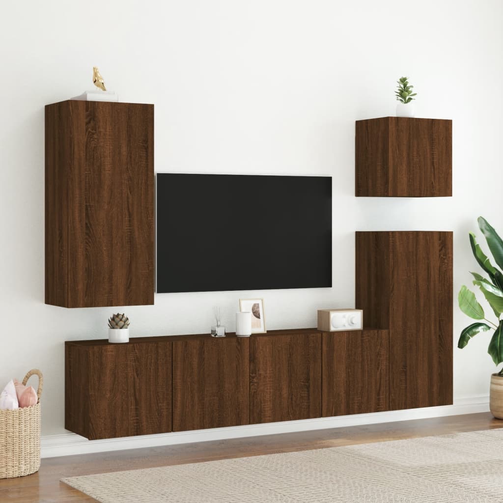 Zidni TV ormarić boja hrasta 40,5x30x90 cm konstruirano drvo