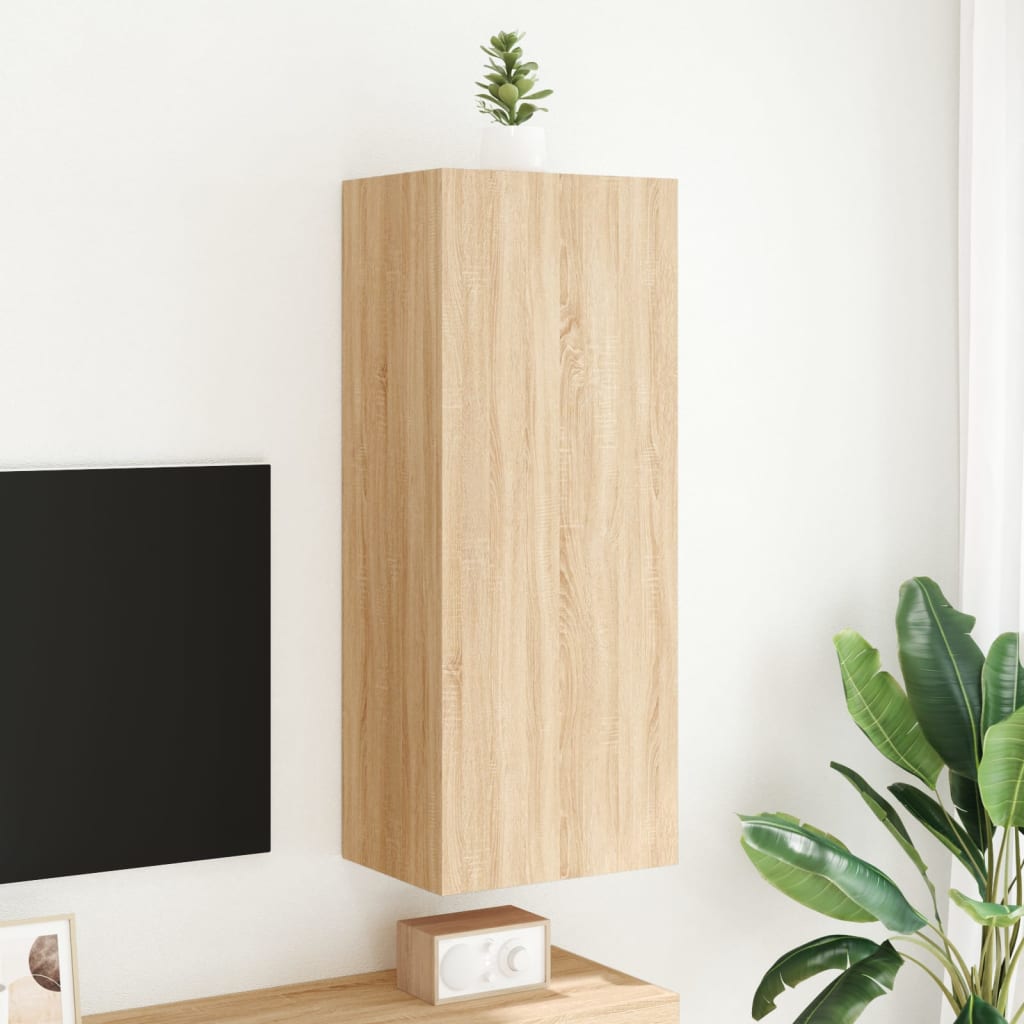 Zidni TV ormarić boja hrasta 40,5x30x102 cm konstruirano drvo