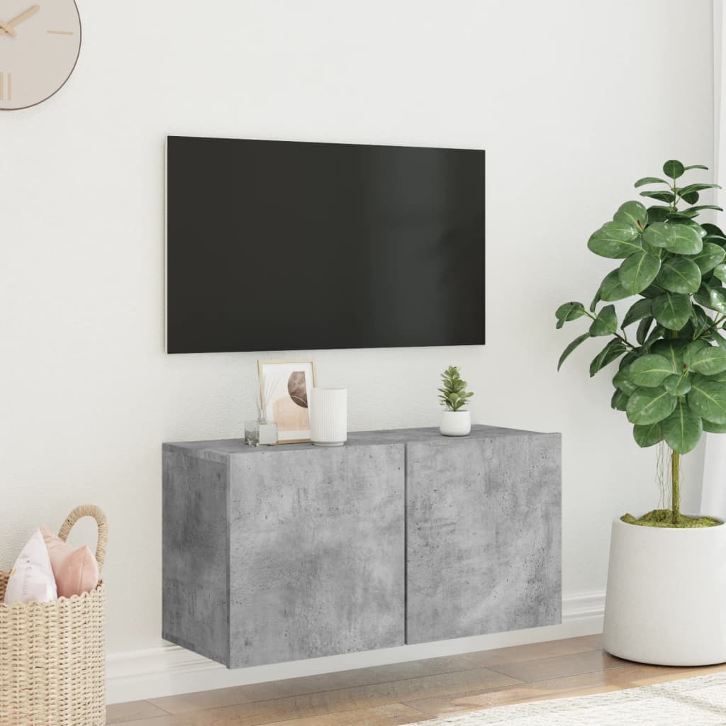 Zidni TV ormarić sivi boja betona 80x30x41 cm
