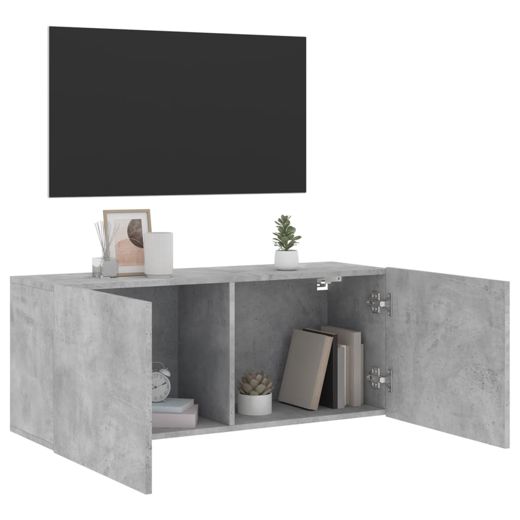 Zidni TV ormarić sivi boja betona 100x30x41 cm