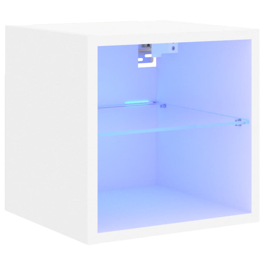 Zidni TV ormarić s LED svjetlima bijeli 30 x 28,5 x 30 cm