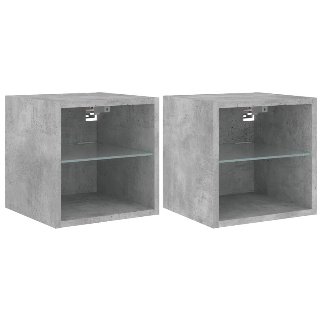Zidni TV ormarići LED 2 kom boja betona 30 x 28,5 x 30 cm