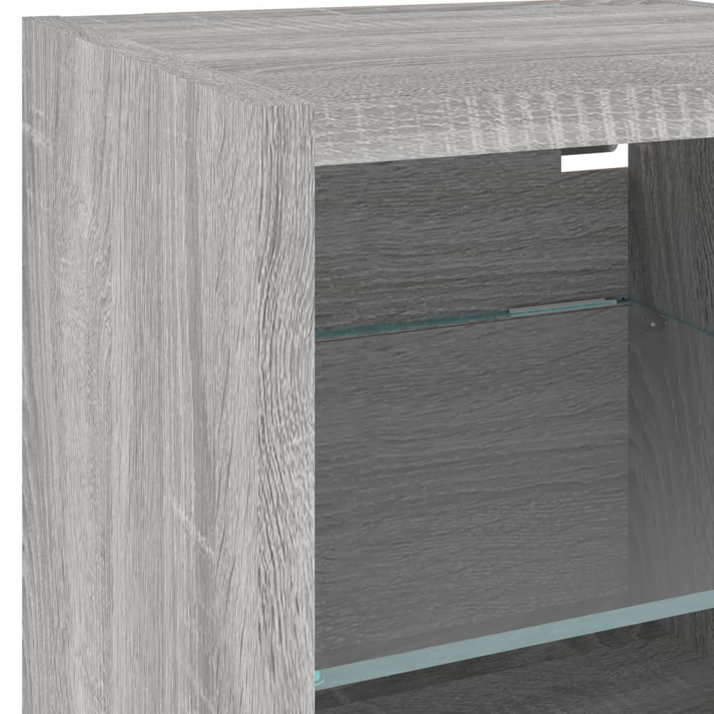 Zidni TV ormarić s LED svjetlima boja hrasta 30 x 28,5 x 30 cm