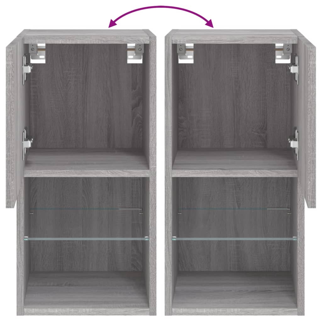 TV ormarić s LED svjetlima boja hrasta 30,5x30x60 cm