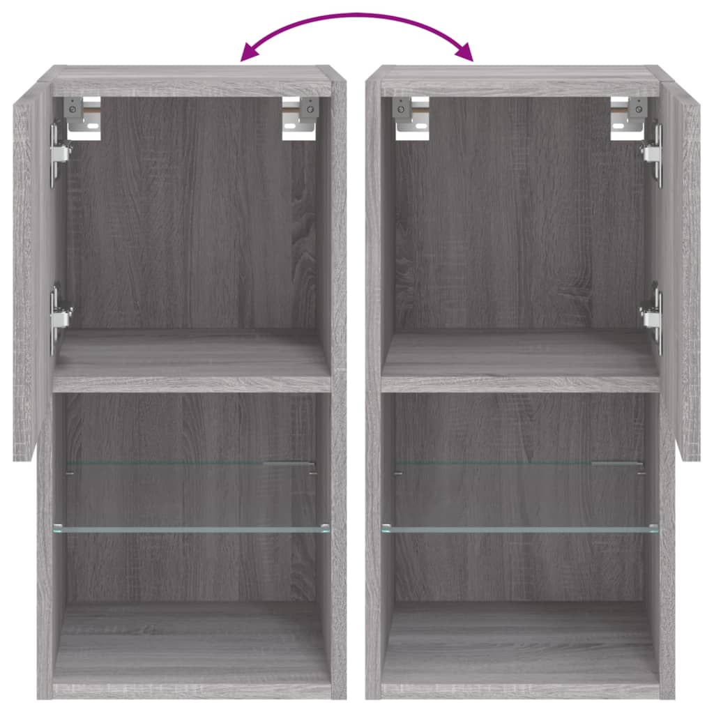 TV ormarići s LED svjetlima 2 kom boja hrasta 30,5x30x60 cm