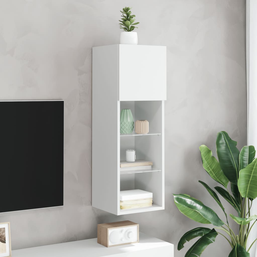 TV ormarići s LED svjetlima 2 kom bijeli 30,5x30x90 cm
