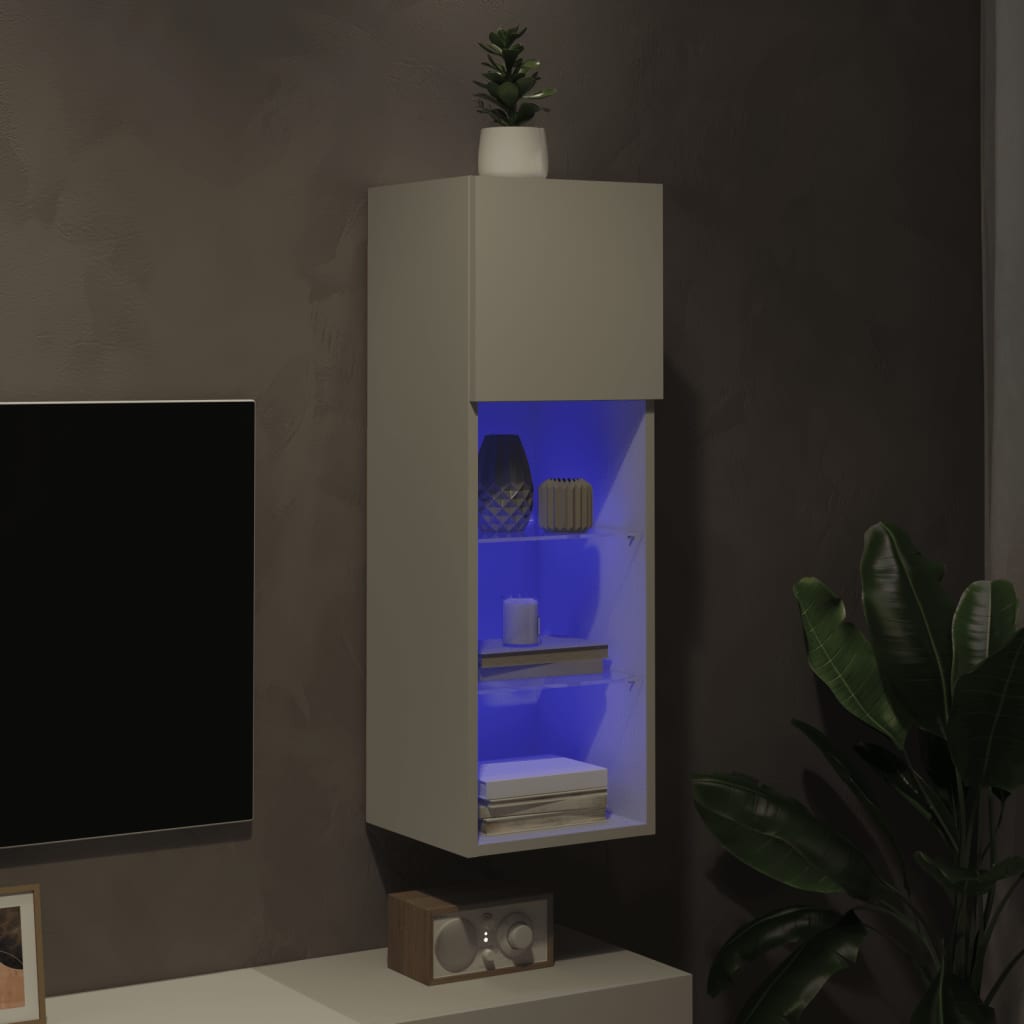 TV ormarići s LED svjetlima 2 kom bijeli 30,5x30x90 cm