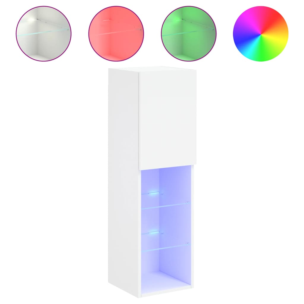 TV ormarići s LED svjetlima 2 kom bijeli 30,5x30x102 cm