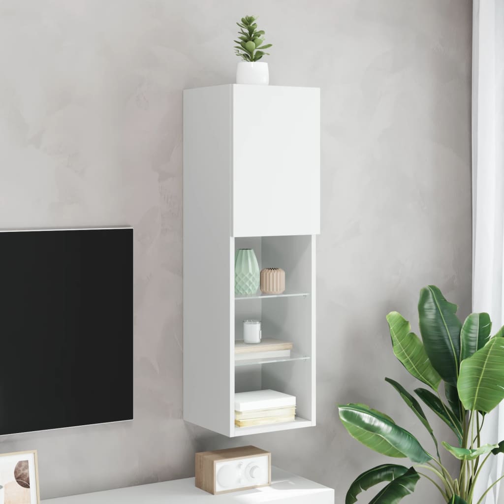TV ormarići s LED svjetlima 2 kom bijeli 30,5x30x102 cm